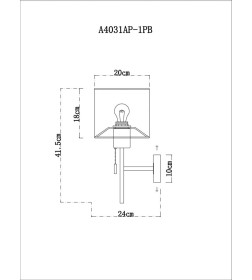 Светильник настенный Arte Lamp PROXIMA A4031AP-1PB