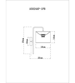 Светильник настенный Arte Lamp RUPERT A5024AP-1PB