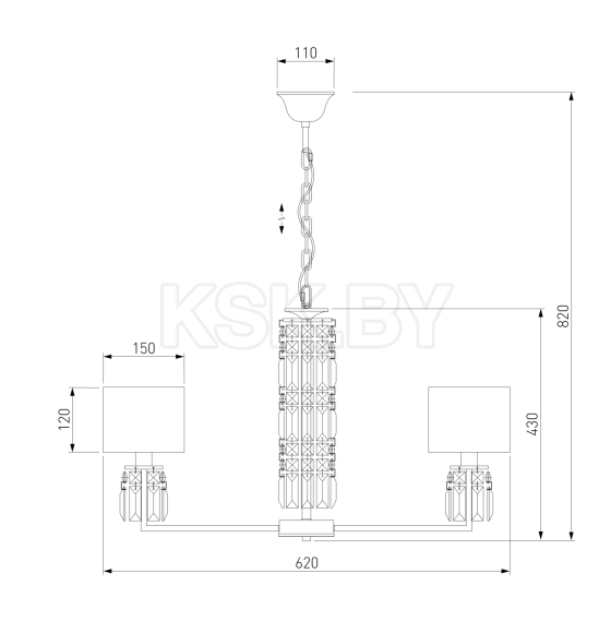 Светильник подвесной / золото/прозрачный хрусталь Strotskis 10129/5 (a054438) 