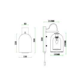 Светильник настенный Arte Lamp PAIO A7015AP-1BK