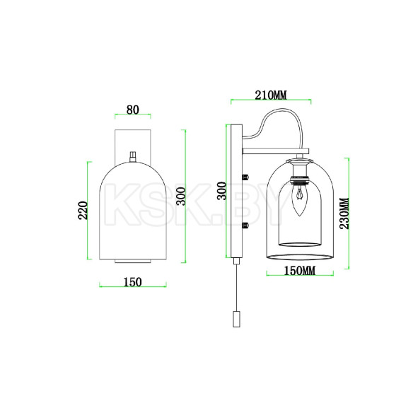 Светильник настенный Arte Lamp PAIO A7015AP-1BK (A7015AP-1BK) 