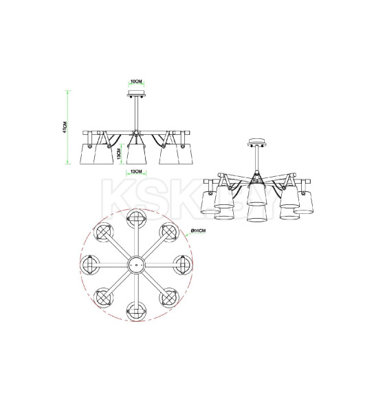 Светильник потолочный Arte Lamp THOMAS A7032PL-8WH (A7032PL-8WH) 