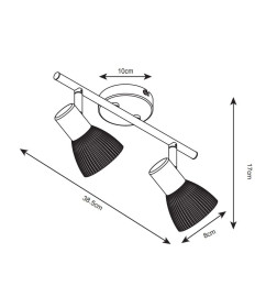 Светильник настенный Arte Lamp PARRY A5062AP-2AB 2*E14