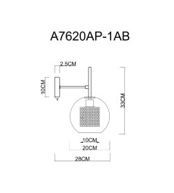 Светильник настенный Arte Lamp MANCHESTER A7620AP-1AB