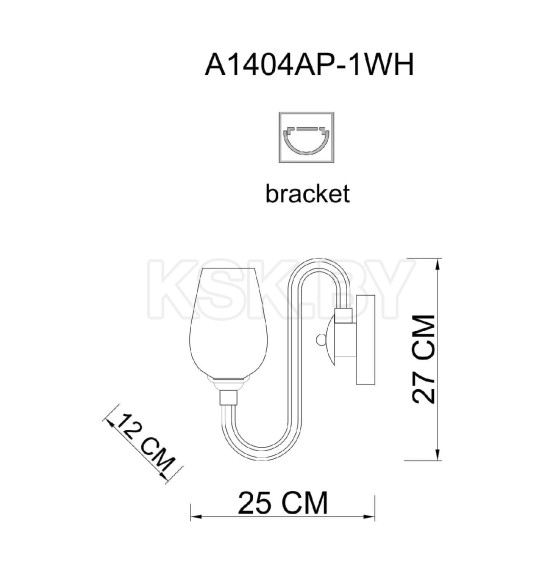 Светильник настенный Arte Lamp LAVINIA A1404AP-1WH (A1404AP-1WH) 