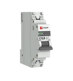 Автоматический выключатель 1P 0,8А (C) 4,5kA ВА 47-63 EKF PROxima
