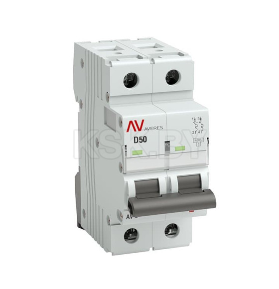 Выключатель автоматический AV-6 2P 50A (D) 6kA EKF AVERES (mcb6-2-50D-av) 