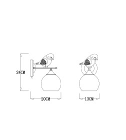 Светильник настенный Arte Lamp GEMELLI A2150AP-1WG