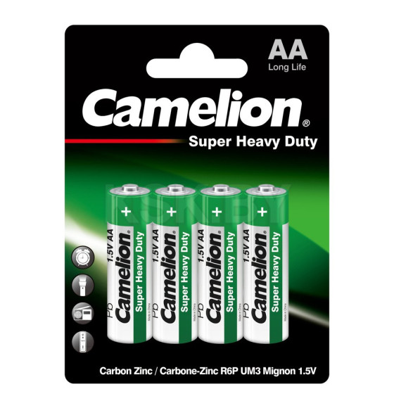 Батарейка AA R6 BL4 Super Heavy Duty Green (4шт.) Camelion (1669) 