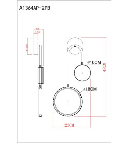 Светильник настенный Arte Lamp HOLLY A1364AP-2PB