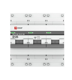 Автоматический выключатель 3P 125А (D) 10kA ВА 47-100 EKF PROxima