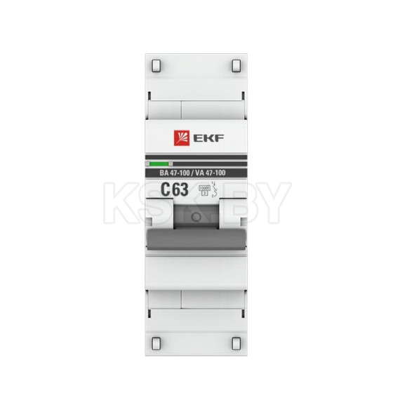 Автоматический выключатель 1P 63А (C) 10kA ВА 47-100 EKF PROxima (mcb47100-1-63C-pro) 