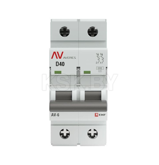 Выключатель автоматический AV-6 2P 40A (D) 6kA EKF AVERES (mcb6-2-40D-av) 