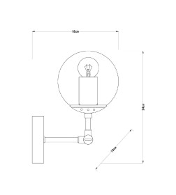 Светильник настенный Arte Lamp BOLLA A1664AP-1BK