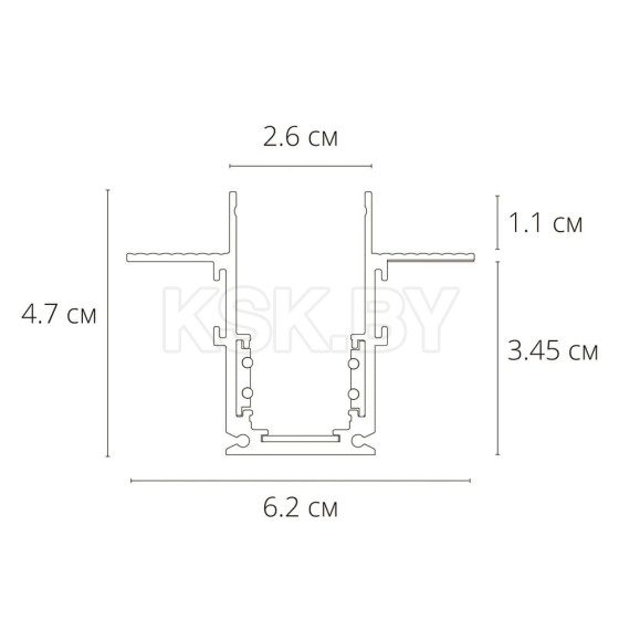 Шинопровод встраиваемый (трек) 1m Arte Lamp LINEA-ACCESSORIES A470133 (A470133) 