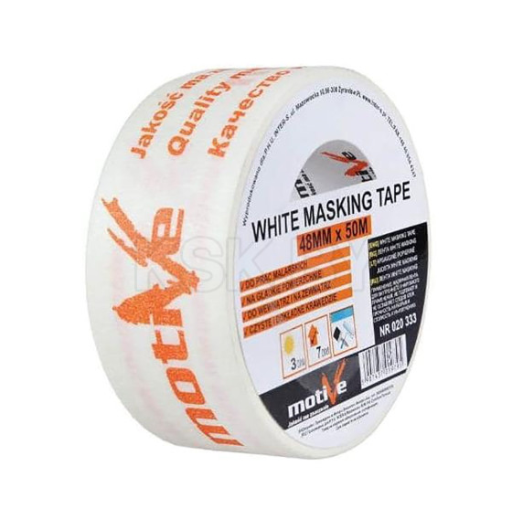 Лента WHITE MASKING TAPE клейкая белая 30мм х 50м (020331) 