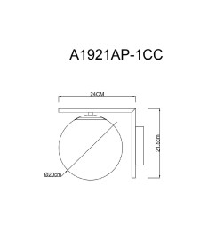 Светильник настенный Arte Lamp Bolla-unica A1921AP-1CC