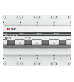 Автоматический выключатель 4P 125А (C) 10kA ВА 47-100 EKF PROxima