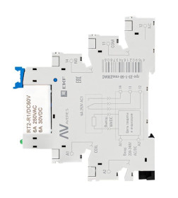 Реле промежуточное с розеткой в сборе РП slim 23/1 6A 230В AC