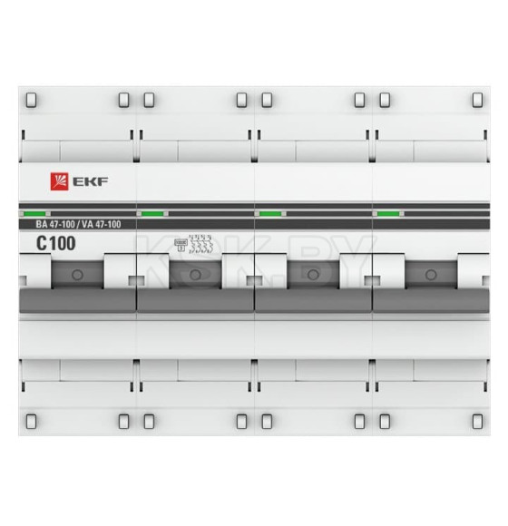 Автоматический выключатель 4P 100А (C) 10kA ВА 47-100 EKF PROxima (mcb47100-4-100C-pro) 