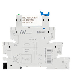 Реле промежуточное с розеткой в сборе РП slim 23/1 6A 230В AC