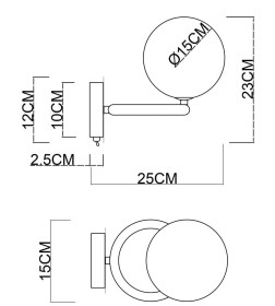 Светильник настенный Arte Lamp ALBUS A7780AP-1AB