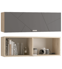 Шкаф настенный "Скайлайн" (900) с горизонтальной дверкой Дуб сонома светлый/Графит МЛК 630-0681-073