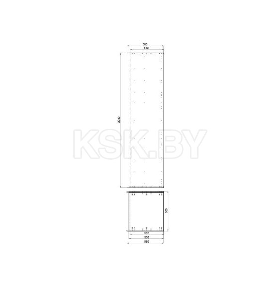 Корпус напольный шкаф 600х560х2040 мм, 4 полки (26056204) 