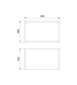 Корпус навесной 600х340х360 мм, низкий