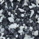 Щебень мрамор/гранит декоративный черно-белый, 20 кг. (5-10 мм) (ЩОб/ч) 