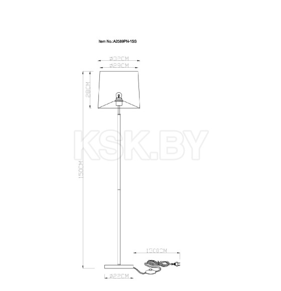 Светильник напольный Arte Lamp RODOS A2589PN-1SS (A2589PN-1SS) 