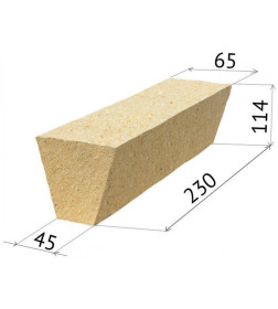 Кирпич огнеупорный шамотный ША-45 арочный (230х114х65-45) 