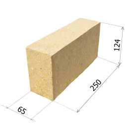 Кирпич огнеупорный шамотный ША-8 (250х124х65) Боровичи 