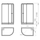 Кабина душевая DOMANI-Spa Delight 128 L DS01D128LLWM10 (DS01D128LLWM10) 