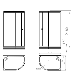 Кабина душевая DOMANI-Spa Delight 128 L DS01D128LLWM10