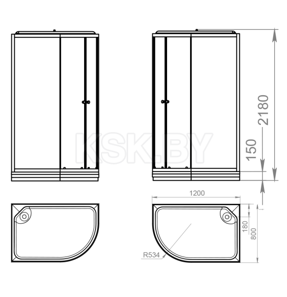 Кабина душевая DOMANI-Spa Delight 128 L DS01D128LLWM10 (DS01D128LLWM10) 