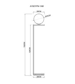 Светильник напольный Arte Lamp Bolla-unica A1921PN-1AB