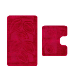 Набор ковриков д/в MAXIMUS FLORA 60X100 50X60-2577-BURGUNDY-FLORA