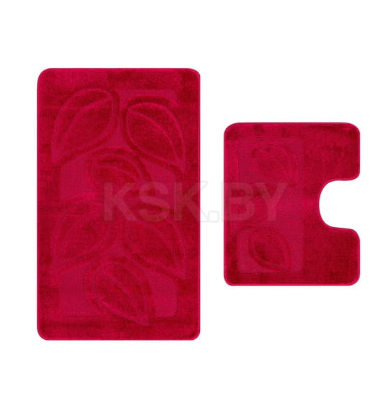 Набор ковриков д/в MAXIMUS FLORA 60X100 50X60-2577-BURGUNDY-FLORA (60X100 50X60-2577-BURGUNDY-FLORA) 