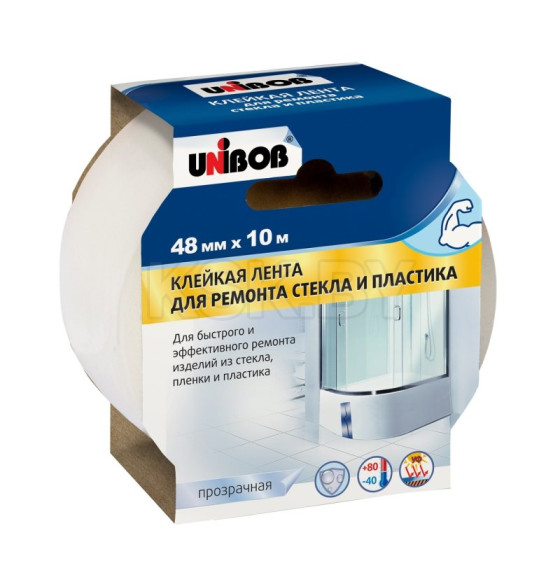 Клейкая лента UNIBOB для ремонта стекла и пластика 48мм х 10м  (75910) 