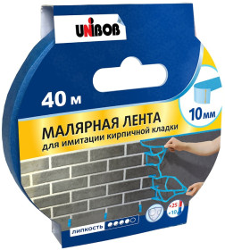 Клейкая лента для имитации кирпичной кладки 10мм х 40м UNIBOB (синяя) 