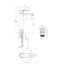 Смеситель для умывальника высокий  Cersanit BRASKO 63024 (63024) 