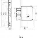 Замок врезной без/руч АЛЛЮР 189-4 крест.ключ (1090) 