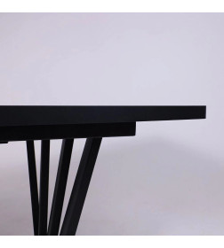 Стол KAMERON раздвижной, 1600(2050)*900 HPL-платик Серый камень/черный