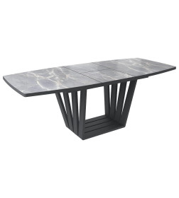 Стол KAMERON раздвижной, 1600(2050)*900 HPL-платик Серый камень/черный