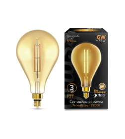 Лампа светодиодная Filament PS160 E27 6W 890lm 230в. 2700K golden straight Gauss