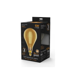 Лампа светодиодная Filament PS160 E27 6W 890lm 230в. 2700K golden straight Gauss