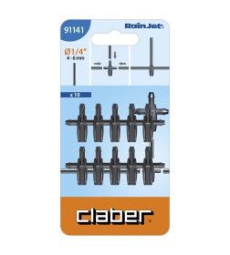 Соединитель T-образный 1/4" (10 шт) Claber 91141