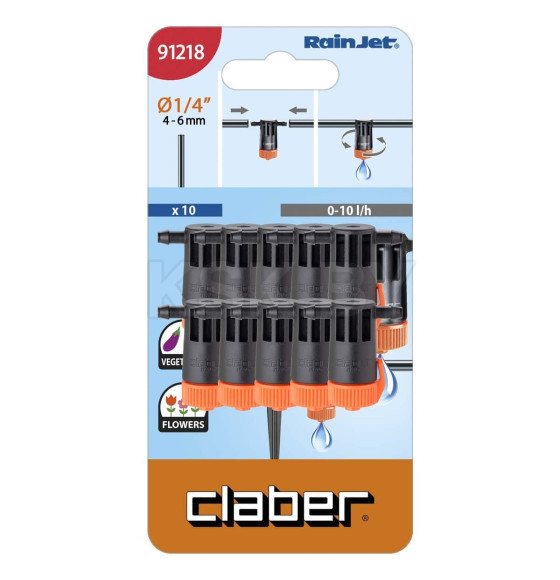 Капельница магистральная 0-10 л/ч (10 шт) Claber 91218 (91218) 