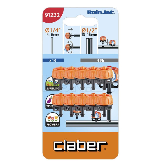Капельница встраиваемая 4 л/ч (10 шт) Claber 91222 (91222) 